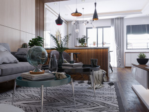 apartment livingroom modern 3D Model
