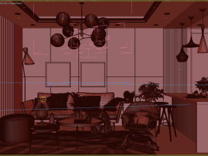 apartment livingroom modern 3D Model