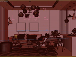 apartment livingroom modern 3D Model