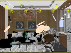 apartment livingroom modern 3D Model