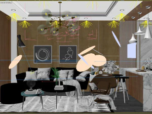 apartment livingroom modern 3D Model