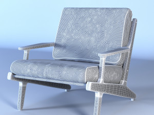 fabric wood chair 3D 模型