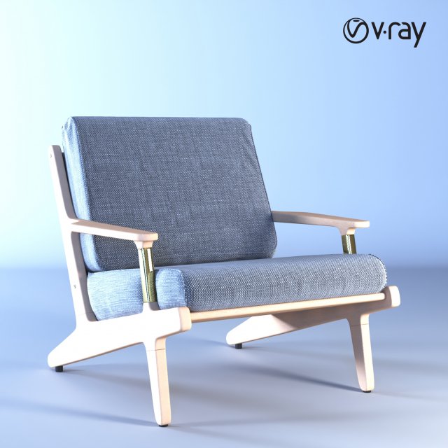 fabric wood chair 3D 模型 .c4d .max .obj .3ds .fbx .stl .blend 