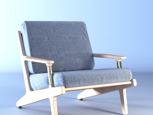 fabric wood chair 3D 模型