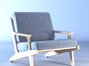 fabric wood chair 3D Model