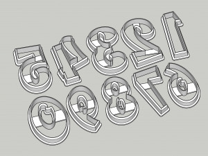 cookie cutter numbers - funny font 76 mm 3D-printmodel