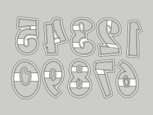 cookie cutter numbers - funny font 76 mm 3D Print Model