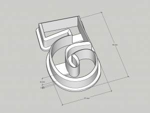 cookie cutter numbers - funny font 76 mm Modelo de Impressão 3D