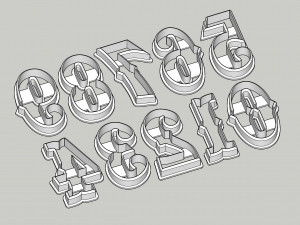 cookie cutter numbers - western font 85 mm 3D-printmodel