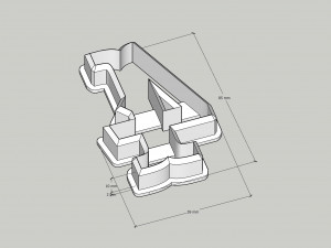 cookie cutter numbers - western font 85 mm Modelo de Impressão 3D