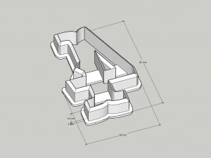 cookie cutter numbers - western font 85 mm 3D Print Model