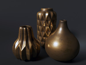 vase gold ceramic dantone Modelo 3D