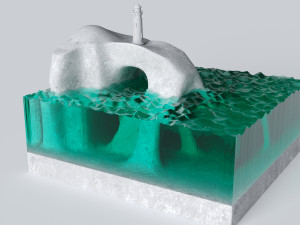 island of concrete and glass Modelo 3D