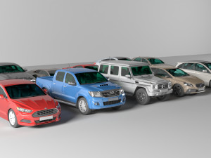3d collection of 10 hd cars Modèle 3D