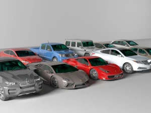 10대의 HD 자동차의 3D 컬렉션 3D 모델