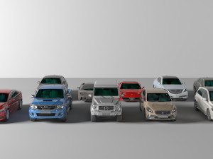 3d collection of 10 hd cars Modèle 3D