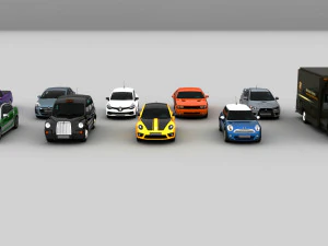 3d collection of 10 hd cars 3D Model