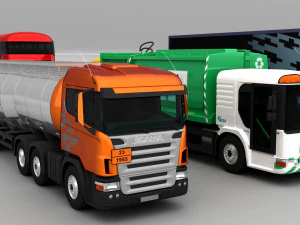 8 辆高清汽车的 3d 集合 3D 模型