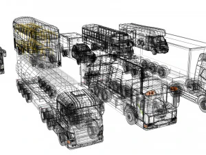 3d collection of 8 hd cars 3D Model