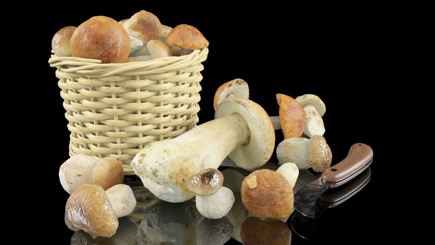 mushrooms in high quality with textures and materials just drop into your scenes and render 3D Model .c4d .max .obj .3ds .fbx .stl .blend 