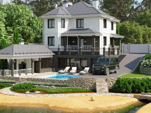 Cottage with all models in separate folders textures and materials 3D Model