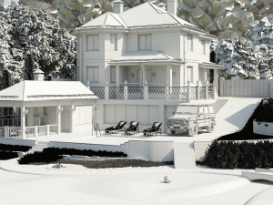 Cottage with all models in separate folders textures and materials 3D Model