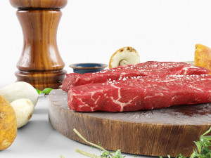 steak and mushrooms model 3D 모델
