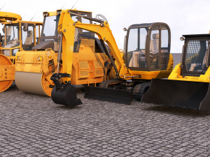 Road repair technicians heavymachines 3D मॉडल