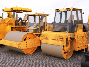 Road repair technicians heavymachines Modelo 3D
