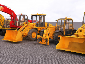 Road repair technicians heavymachines 3D मॉडल