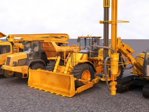 Road repair technicians heavymachines 3D मॉडल