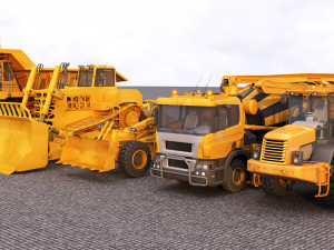 Road repair technicians heavymachines 3D मॉडल