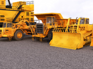 Road repair technicians heavymachines 3D मॉडल