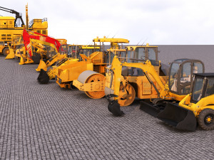 Road repair technicians heavymachines 3D मॉडल