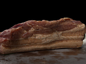 smoked bacon with all textures 3D Model