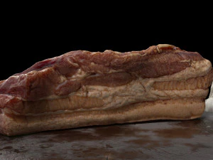 smoked bacon with all textures 3D Model