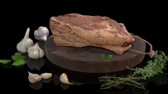smoked bacon with all textures 3D Model .c4d .max .obj .3ds .fbx .stl .blend 