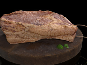 smoked bacon with all textures 3D Model