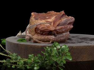 smoked bacon with all textures 3D Model