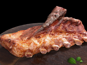 meat on the bone fried with all textures and materials 3D Модель