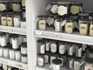 Showcase with bulk materials for the store Modello 3D