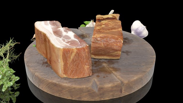 Smoked bacon Modello 3D .c4d .max .obj .3ds .fbx .stl .blend 