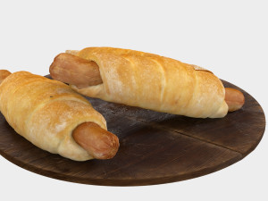 Sausage in dough 3D Модель