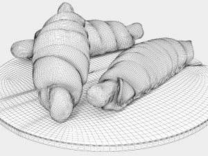 Sausage in dough 3D Model