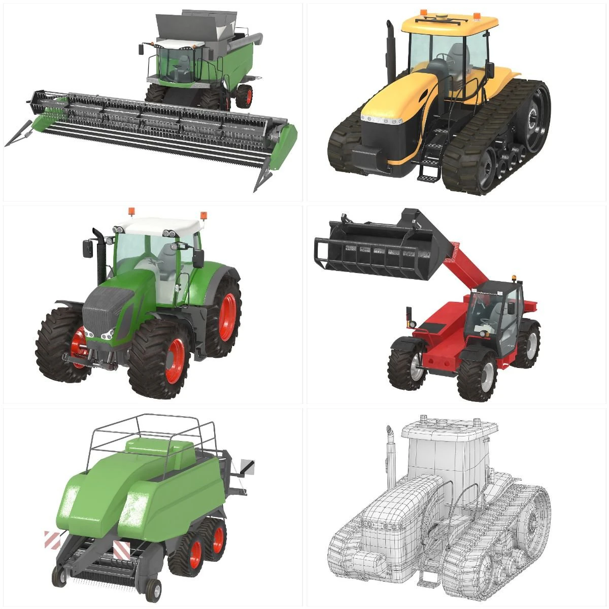 Agricultural machinery 3D Model .c4d .max .obj .3ds .fbx .stl .blend 
