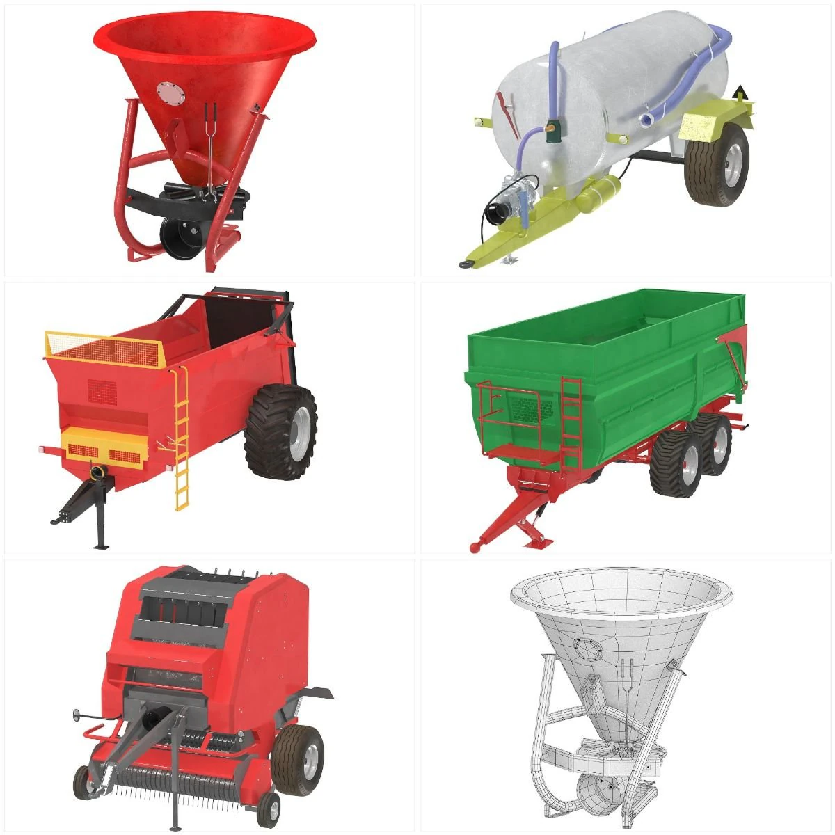Agricultural machinery 3D Model .c4d .max .obj .3ds .fbx .stl .blend 
