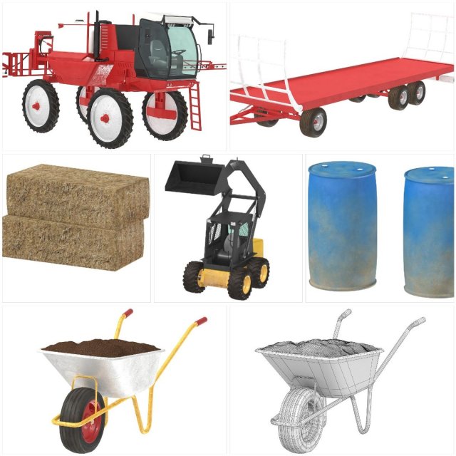 Agricultural machinery 3D-Modell .c4d .max .obj .3ds .fbx .stl .blend 
