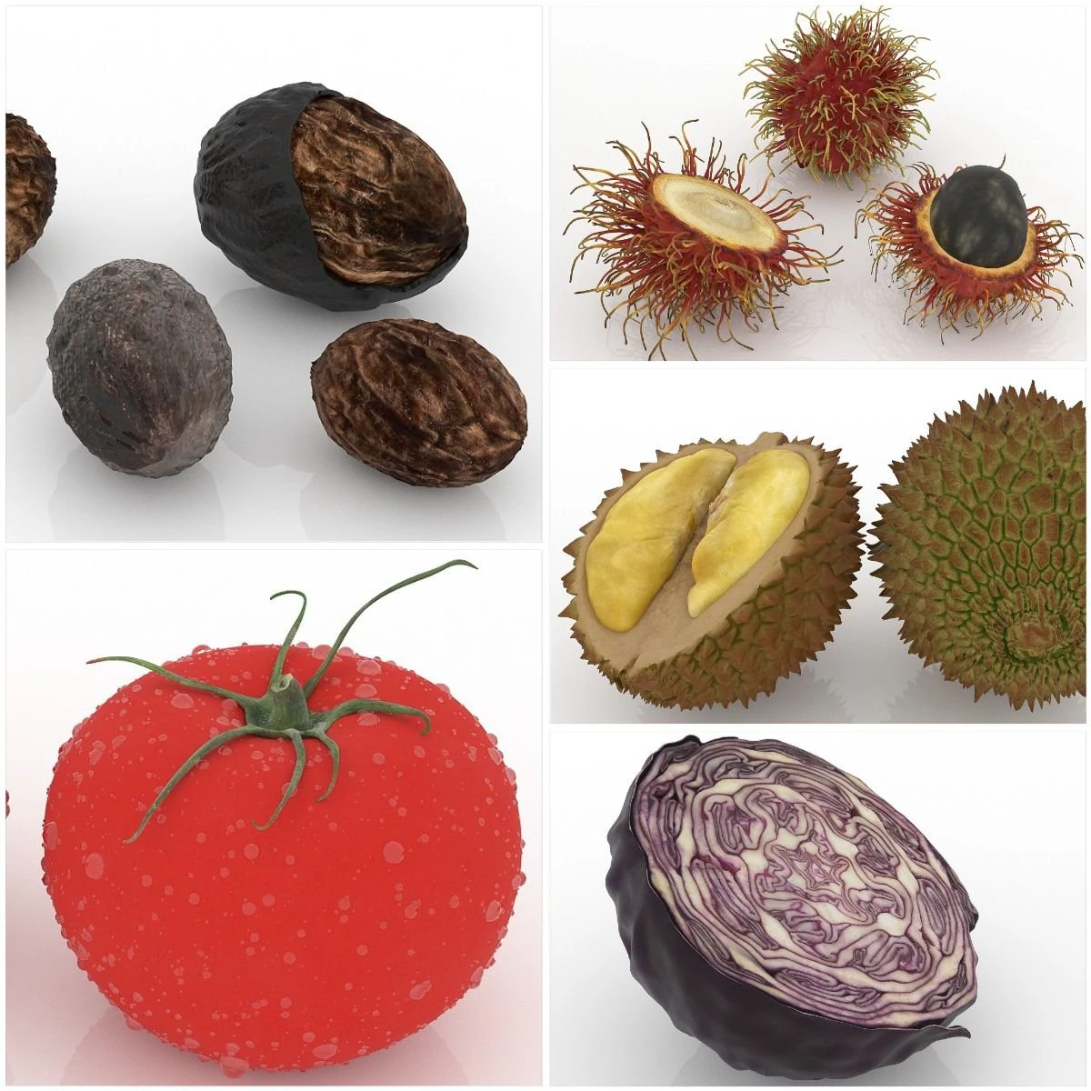 Vegetables and fruits model 3D Model .c4d .max .obj .3ds .fbx .stl .blend 