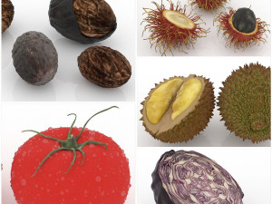 Vegetables and fruits model 3D-Modell