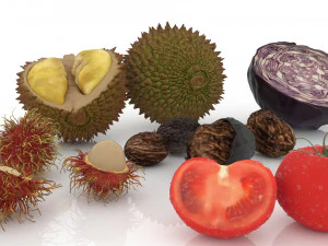 Vegetables and fruits model 3D Model